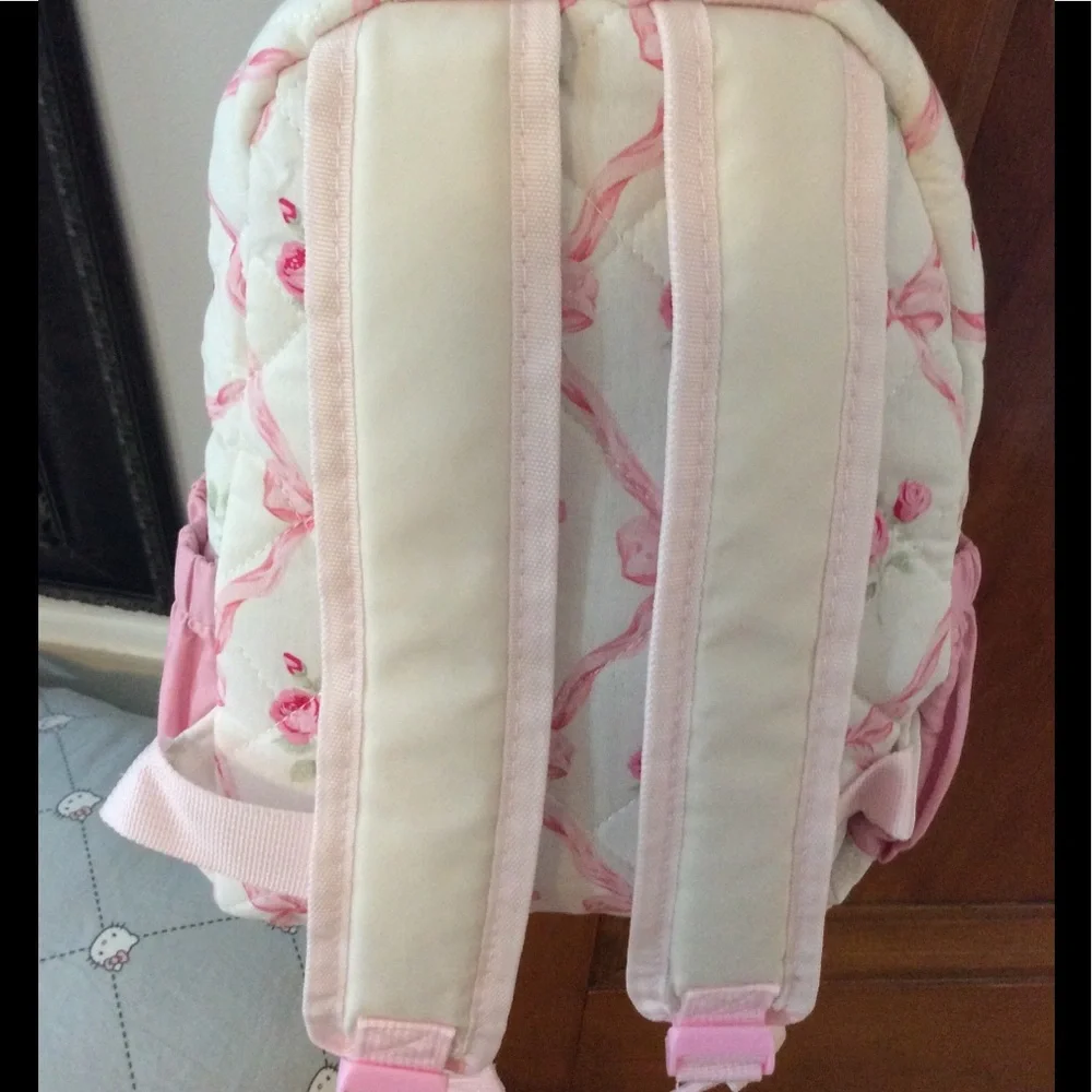 Pink bow floral mini backpack